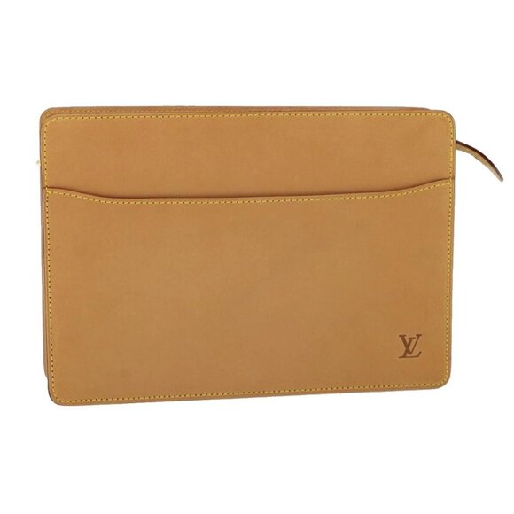 LOUIS VUITTON Pochette Homme Clutch Bag Nomad Leather SPO Brown - Picture 1 of 16